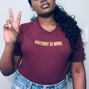 Maroon/Yellow Slogan Tee!!!